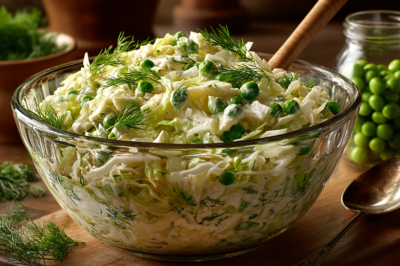 Всегда храню дома баночку горошка для этого быстрого салата: легко приготовите за 10 минут